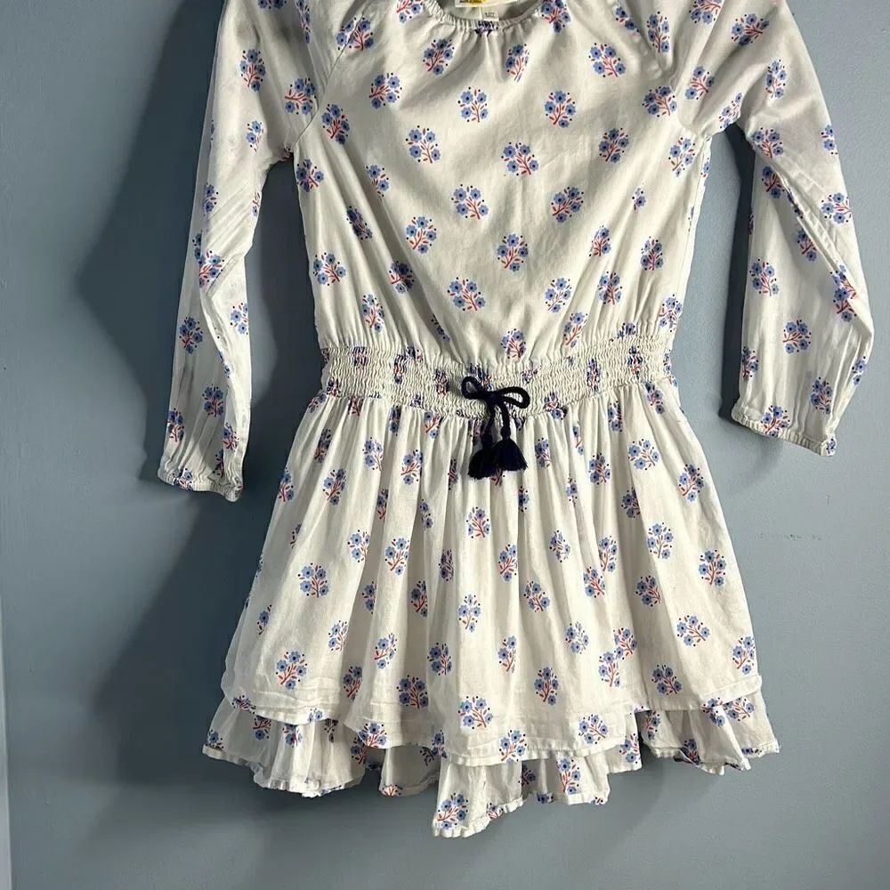 Boden Shirred Waist Floral Cotton Layered Dress 9-10